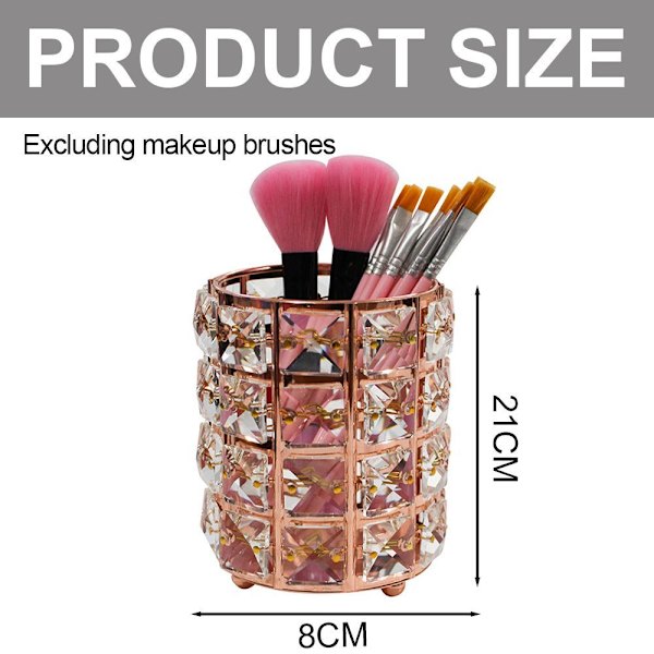 Akryl Makeup Penselholder Organizer Klar Pen Rose Guld