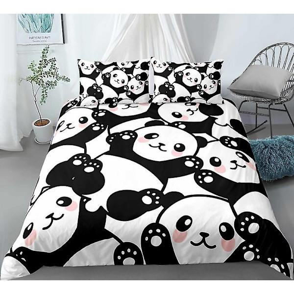 XM-12# 3D Panda Djur Söta Kit Påslakan Tre Delar Set Fyra Delar Set