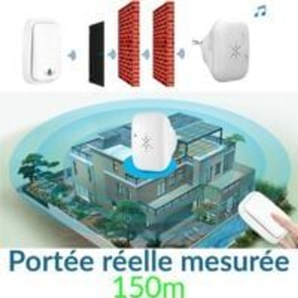 Trådløs og batterifri udendørs dørklokke EU vandtæt IP 65 sne regn fugt