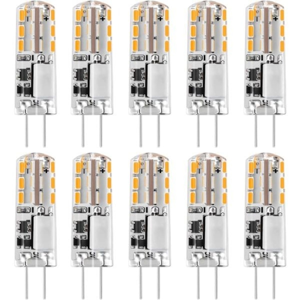10x G4 LED-valot 12V AC/DC lämmin valkoinen 3000K 2W, himmennettävä valo