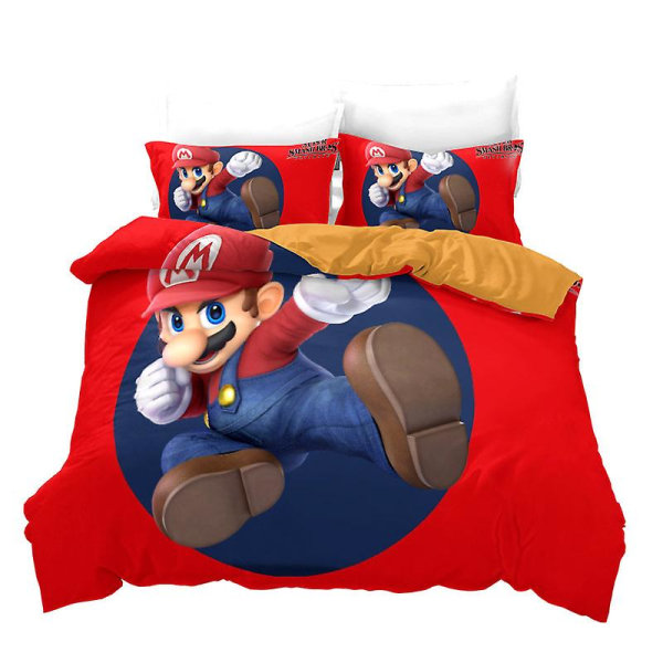 Mario 4# Hjemmetekstil Mario Dynetrekk Digitaltrykk Tredobbelt Sett 3d