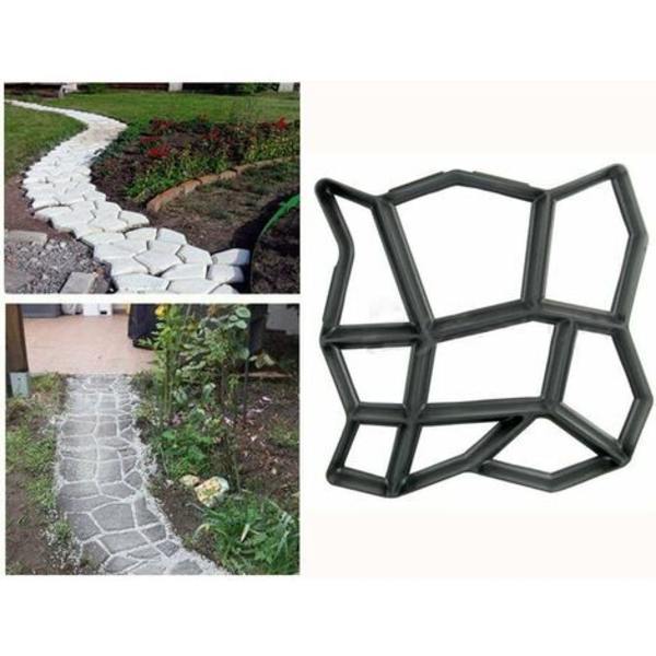 43x43cm Uregelmæssig Beton Fliseform til Sti Sti Maker Plast Brolægning Form Form til Belægning Indkørsel Have Terrasse Terrasse Pathmate Sten