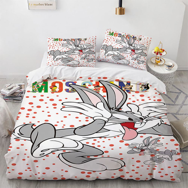 Tbg-06 # Cross Funny Bunny 3d print Hem Tredelad cover lakan Örngott Sängkläder