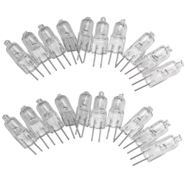 10x G4 Varmt Hvit Jc Halogen Kapsel Dobbel Nålelampe Transparent