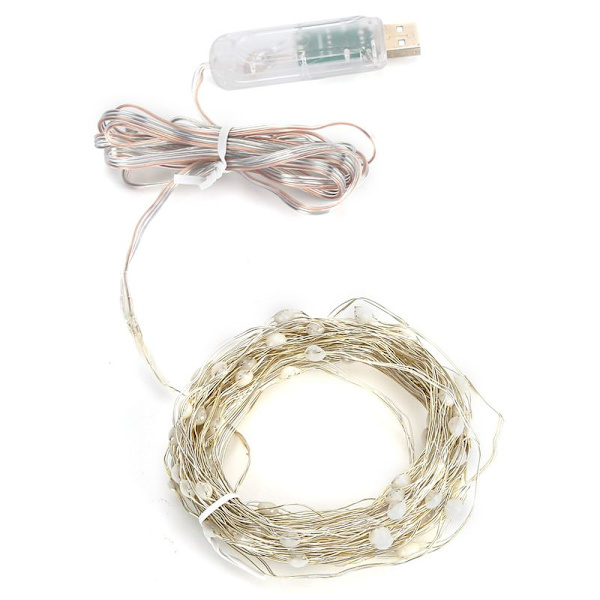 12m/39,4ft 100LED USB Koppartrådsljus 16 Färger Fjärrkontroll
