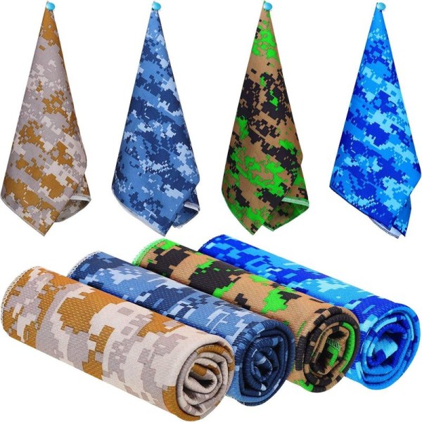 4-pack kylhanddukar, ishanddukar, kamouflage mikrofiber kylhanddukar, lätta
