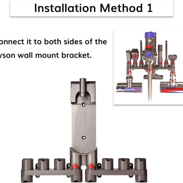 Pakke med 2 veggmonterte tilbehørsstativer for Dyson V7 V8 V10 V11 V15 støvsugertilbehør, D