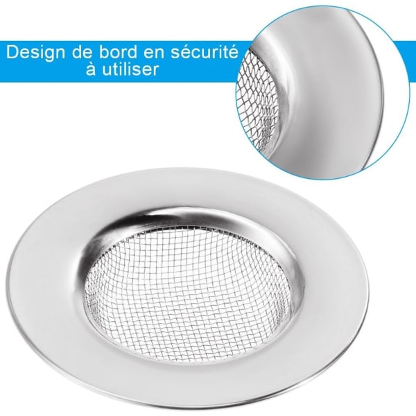 3PCS Silikonsil för diskho 7,7 cm Rostfritt Stål Avloppssil, Förhindra igensatt skräp för kök, badrum, badkar
