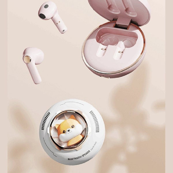 Söpö sarjakuva mini langaton älykäs Bluetooth-kuuloke avaruuskapseli stereo