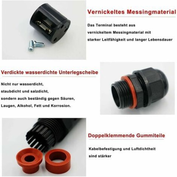 Vattentät kopplingsdosa, 5 st IP68 utomhus elektrisk kontakt, Domino vattentät kopplingsdosa? 1mm-13mm