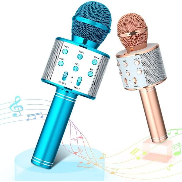 Ankuka Karaoke Mikrofon Barn, 2-pack Trådlös Magisk Sång Bluetooth