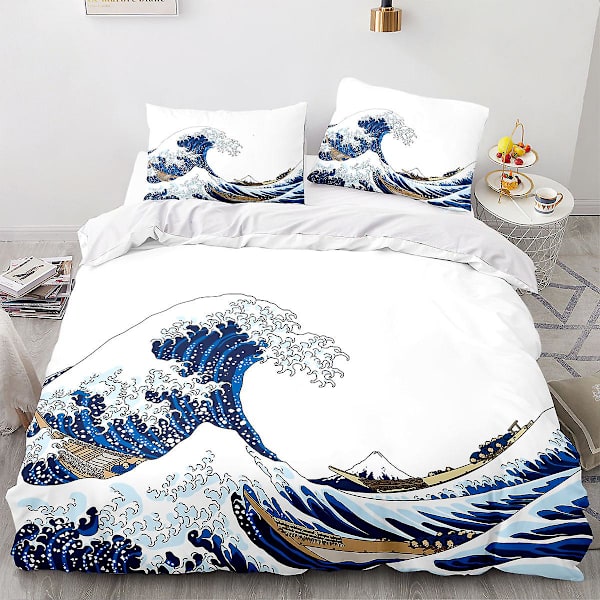 Fsh02# 3d Hemtextilier Sängkläder Ukiyo-e Serie Geisha Japansk Påslakan Lakan Tre Delar Set