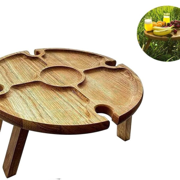 Utomhus hopfällbart picknickbord - hopfällbart träbord med