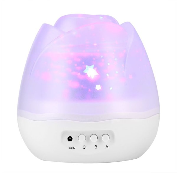 USB-laddningsbar roterande LED-projektor musik nattlampa