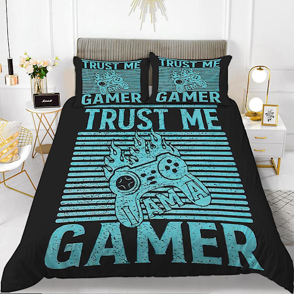 Ahtj04207# 3d Hemtextil Sängkläder Gamer Gaming Handtag Överdrag Filt Tre Delar Lakan Set