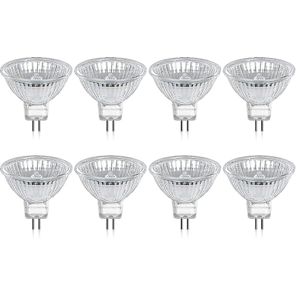Halogenpære Gu5.3 Mr16 35w 12v Varm Hvit 2800k Dimbar, Glassdeksel 400 Lumen 2 Pin Erstatningsspot, Pakke Med 8 Cisea