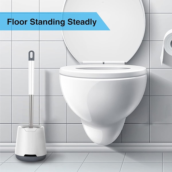 Toiletbørste, silikoneholder med plasthængsler, Stehen WC-holder, håndtag til badeværelse og toilet