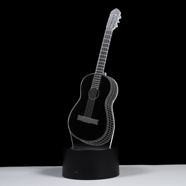 Creative 3D LED-kitaran muotoinen yövalo, lampun värinen