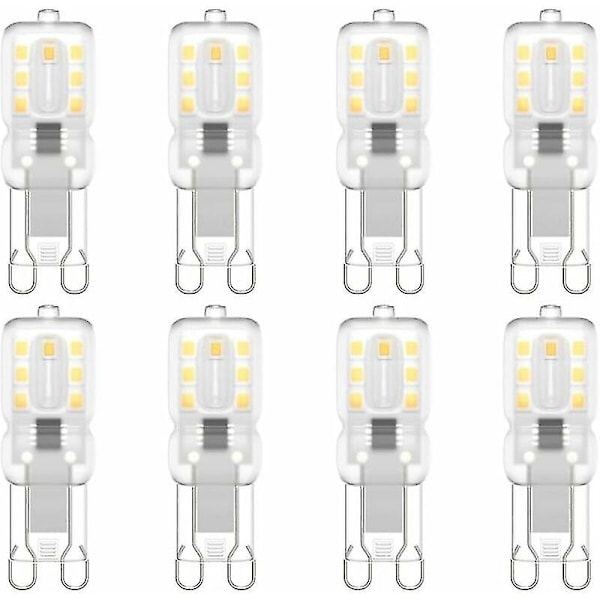 Høstkampanje, G9 LED-lampe, G9 LED 220v Naturlig hvit 3000k 3w Halogenlampe Tilsvarende 30w Halogenlampe 8 stk