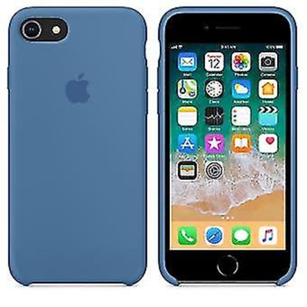 Denim Blå Apple Silikonetui til iPhone 7 og 8