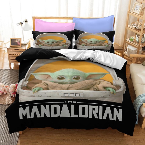 Mandallo Y010 # Hjemmetekstil Mandalorian-serie dynetrekk digitaltrykk tredelt sett 3d