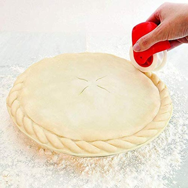 Deg hjul galler skärare ravioli skärare, skärhjul, vit/röd 1 st
