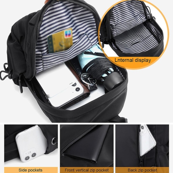 Brysttaske Herrefritidstaske Multifunktionstaske Travel Travel One-skulder Messenger Bag