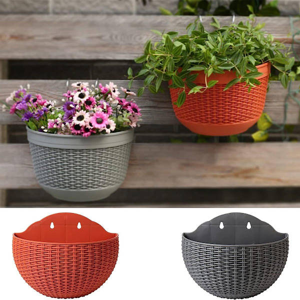 Kruka med dräneringshål, krokplanter, hängande korg, trädgård, heminredning, bröllop Ku