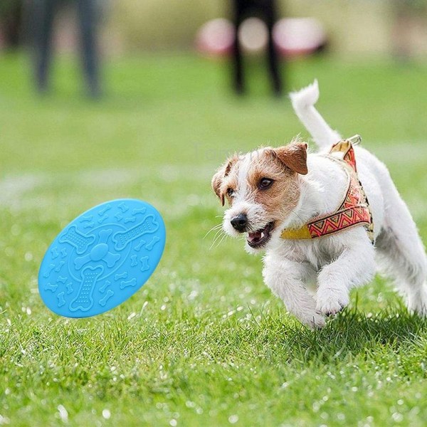 Hundefrisbee, hundelegetøj Frisbee, gummi blå