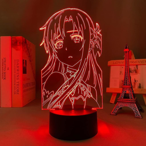 Shxx Sao Anime Figur LED-ljus Söt Pojkar & Flickor Jul Födelsedag Semester Fest Present Kirito/asuna/asada Shino 3d Optisk Illusion Bordslampa3d7l-20