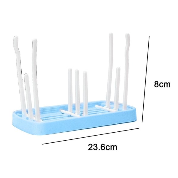 Plassbesparende sammenleggbar babyflasketørkestativ, bærbar blå
