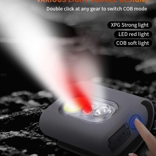 Clip-on kjørelys, 2000 lumen LED jogge sikkerhetslys med kraftig magnetklemme.