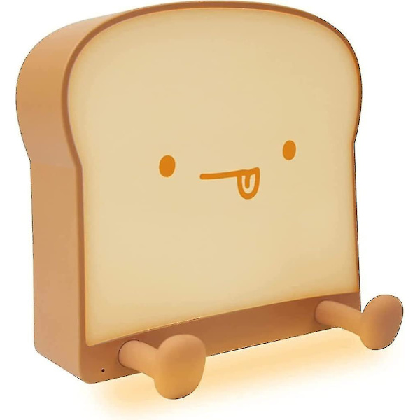 Sød lampe, sød natlampe toast brød natlampe bærbar soveværelse seng sengebord lampe Valentinsdag gave 1 stk