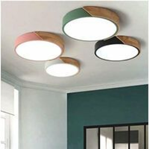 LED-taklampe, 24W moderne tretaklampe rund kald hvit 6000K ?305CM soverom