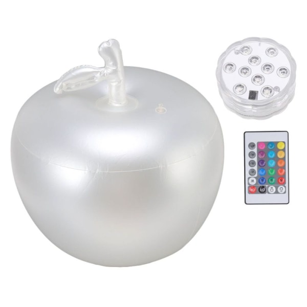 Oppustelig LED-lyskugle i æbleform, PVC LED-lyskugler, pakke med 16