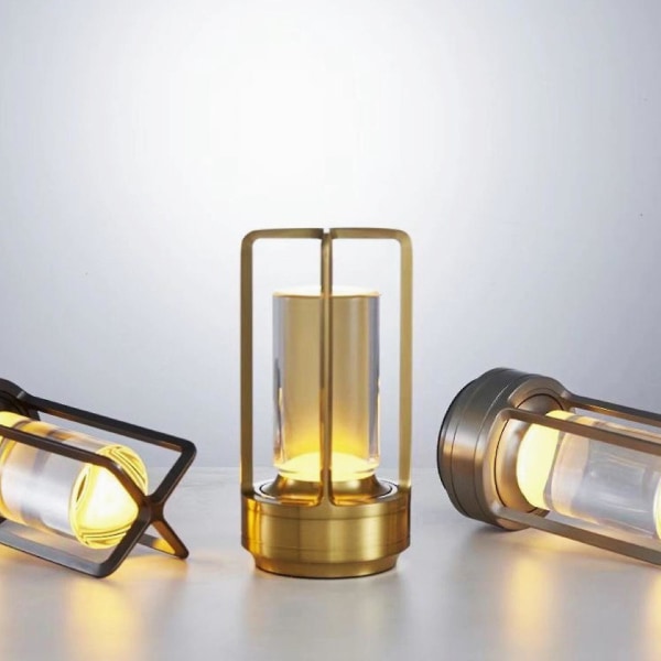 Luksuriøs krystalllampe bærbar lanterne bordlampe LED trådløs berøring nattlys