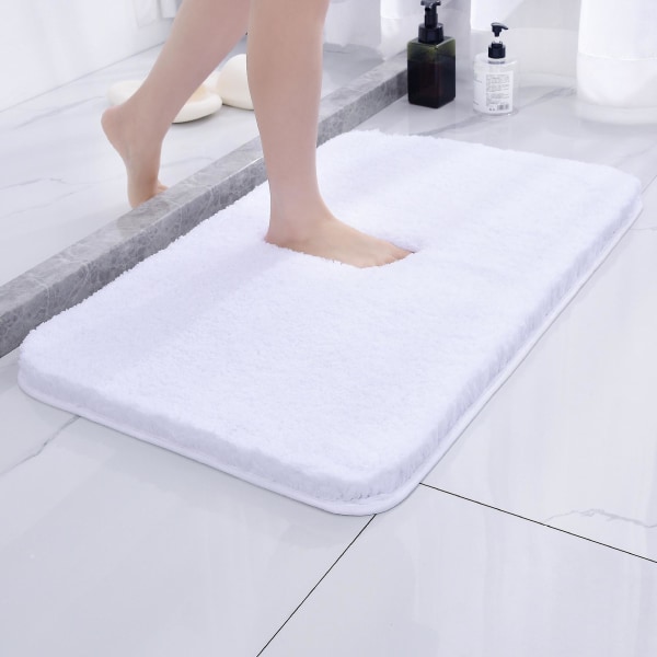 Kylpyhuoneen ovimatto, imukykyinen matto, kodin lattiamatto, liukumaton kylpyhuonematto, valkoinen kotitalouksien ihoystävällinen jalkamatto 40*60cm