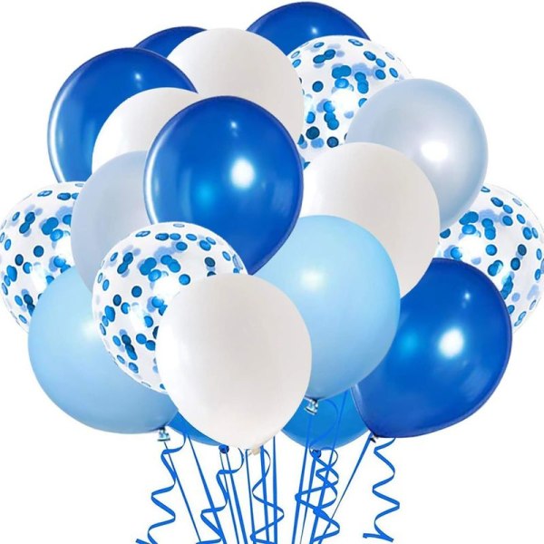 Konfettiballonger i kongeblå latex, 50 stk., 12 tommer lyse