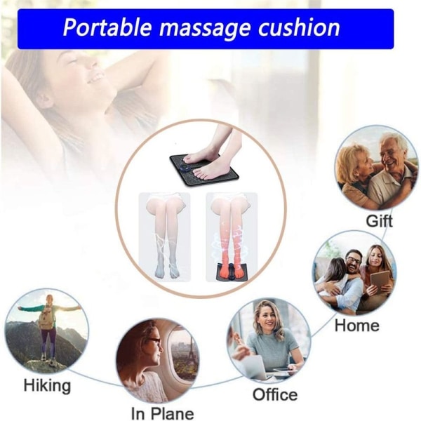 Elektrisk Fodmassager, USB EMS Fodmassager Måtte Fodcirkulation Muskel