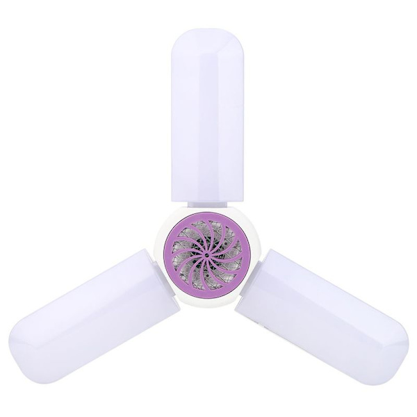 E27 trebladig deformerbar LED-fällbar lampa, myggdödare