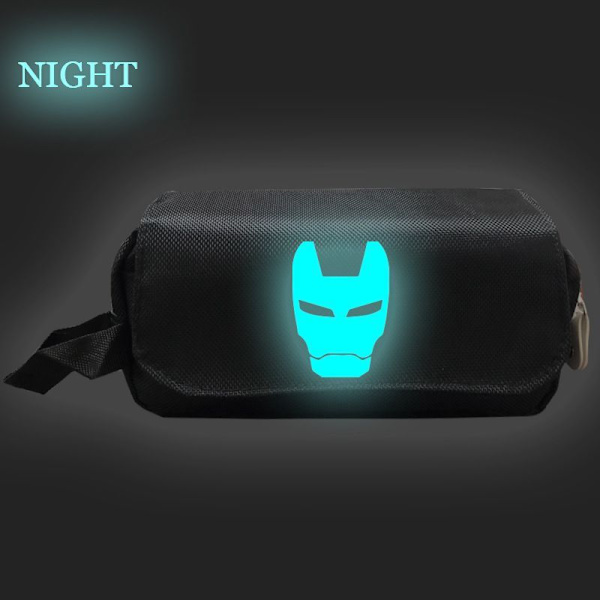 The Avengers Superhero Logo Luminous Pencil Case Iron Spider Man Stationery