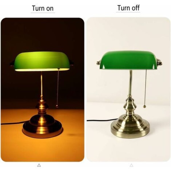 Glass Bankers -pöytälamppu vetoketjukytkimellä (vihreä)