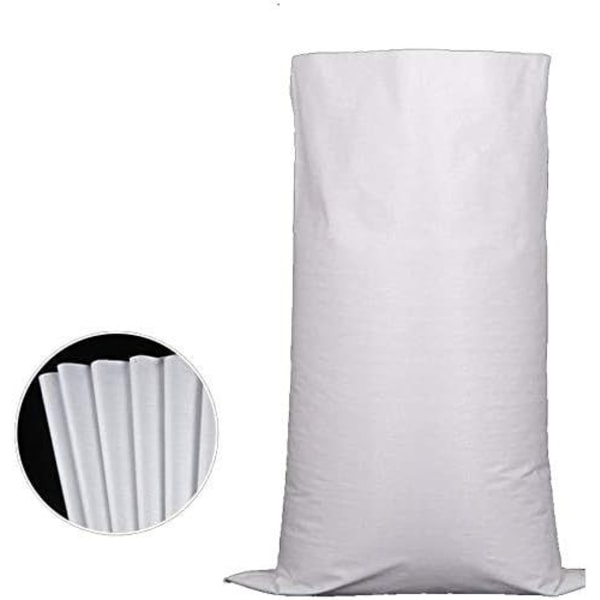 10 stk. Affaldsposer, Hvide vævede poser 60x100 cm, Affaldspose med stor kapacitet, til logistik og transport, byggematerialer eller haveaffald