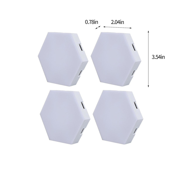 Hexagonala RGB-lampor med intelligent styrning och musiksynkronisering, spelstämningsljus, bakgrundsbelysning för väggar, sovrumsljus, spelbelysning