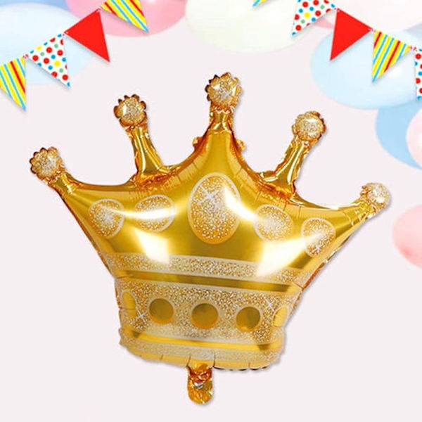12 stk. Aluminiumfolie Helium Guld Krone Balloner