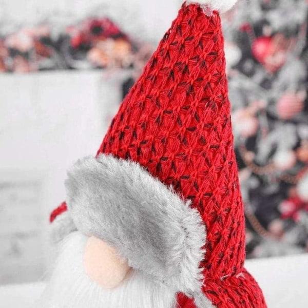 Joulutonttu, nukkekoristeet punaisella ruotsalaisella hatulla, joulupukki, pohjoismainen