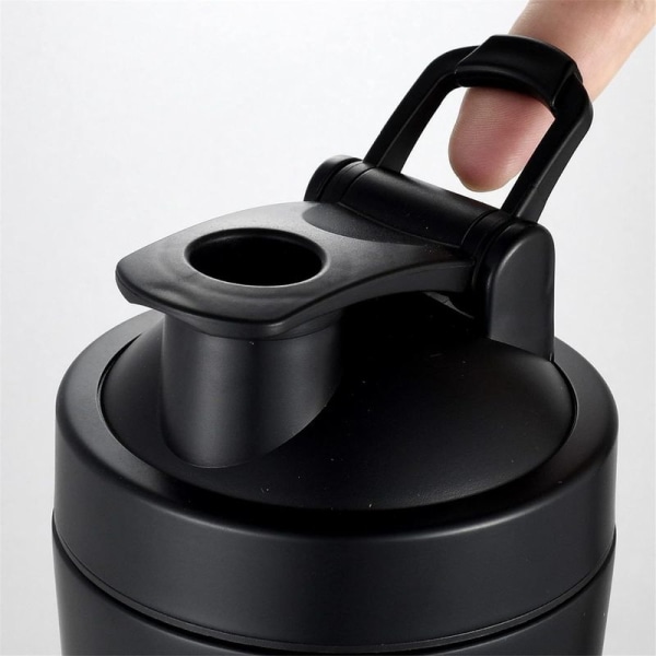 25 Ounce Rustfritt Stål Blanding Protein Shaker Flaske, Svart