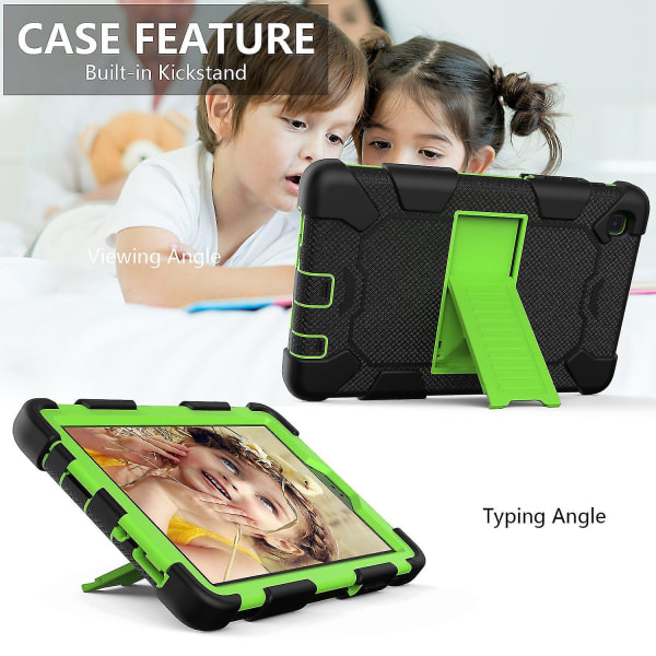 Dubbelfärgat silikon + PC-fodral för surfplatta med stativ, stötsäkert skyddande fodral för Samsung Galaxy Tab A7 Lite 8,7 tum