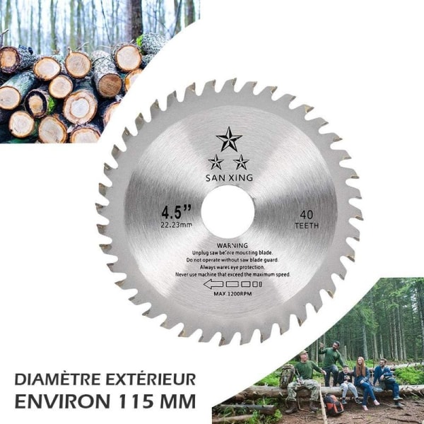 115 mm cirkelsågblad med 40 tänder, 115 mm slipsten för kapning