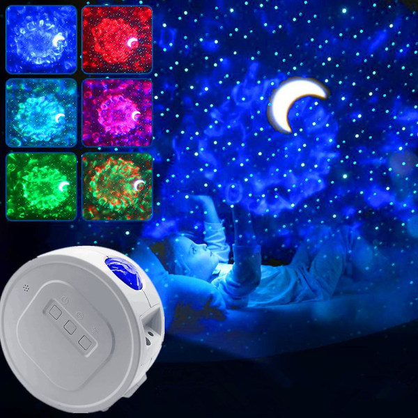 LED-stjärna projektionsljus bluetooth Musik Månen Nattljus Laser Starry Ocean Nebula Projection Atmosphere Light